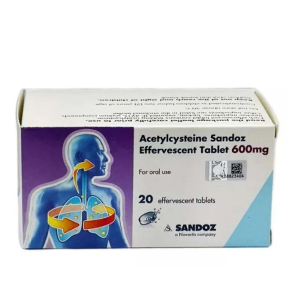 ACETYLCYSTEINE SANDOZ 600MG EFFERVESCENT TAB 20S