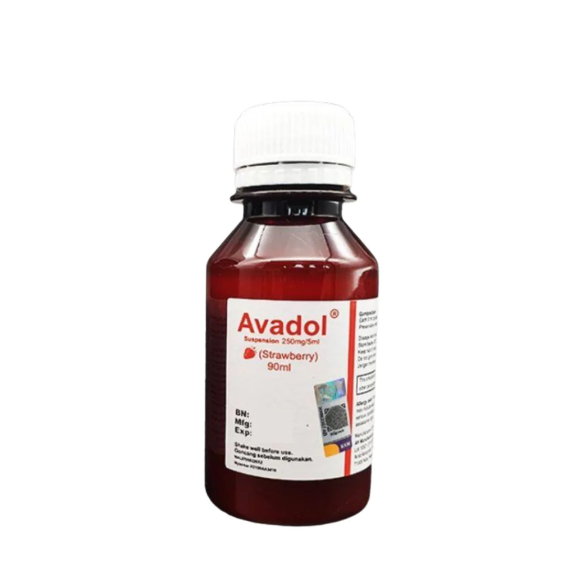 AVADOL SUSPENSION 250MG STRAWBERRY 90ML