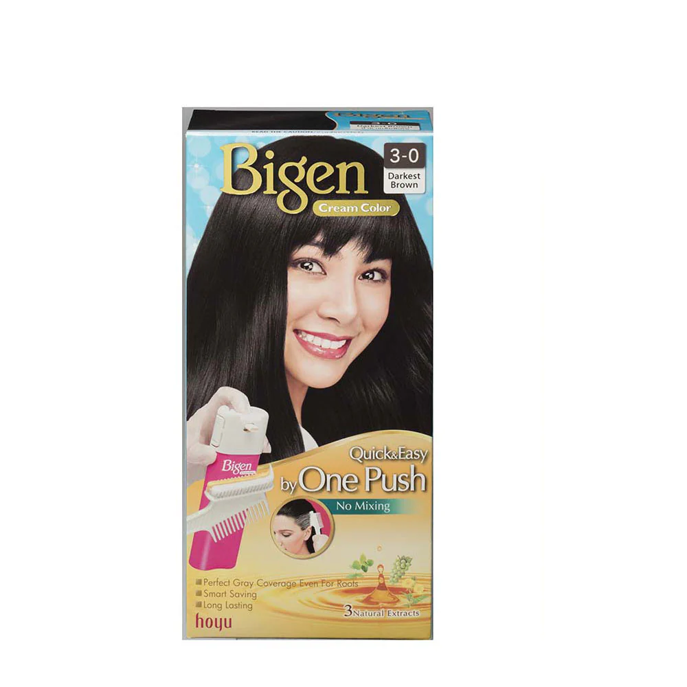 BIGEN ONE PUSH HAIR COLOR 3-0 DARKEST BROWN