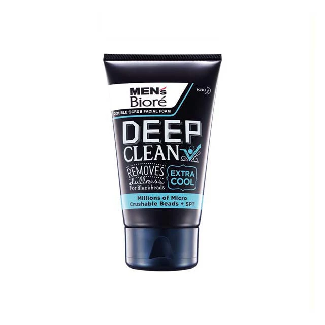 BIORE MENS DOUBLE SCRUB FACIAL FOAM DEEP CLEAN EXTRA COOL 100G