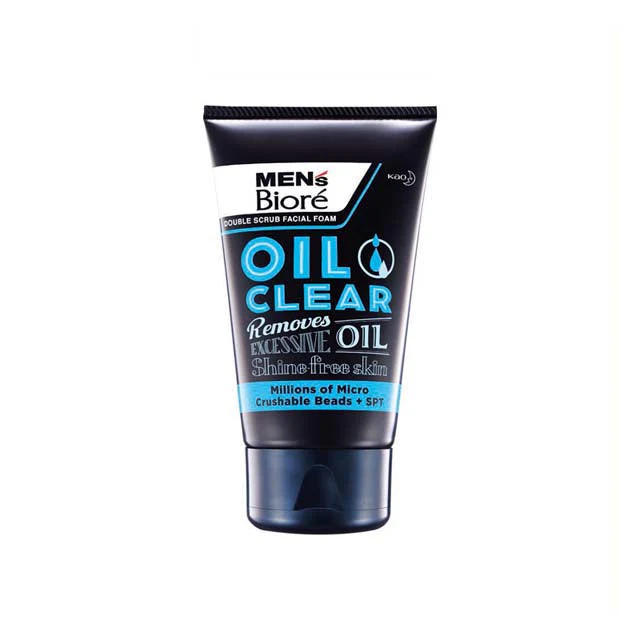 BIORE MENS DOUBLE SCRUB FACIAL FOAM OIL CLEAR 100G