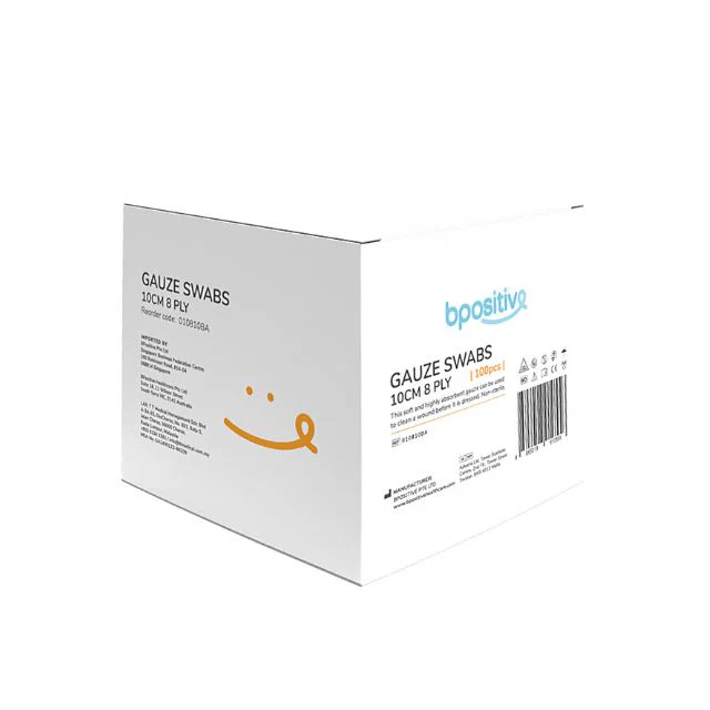 BPOSITIVE GAUZE SWABS 10CMX10CM 8PLY 100S