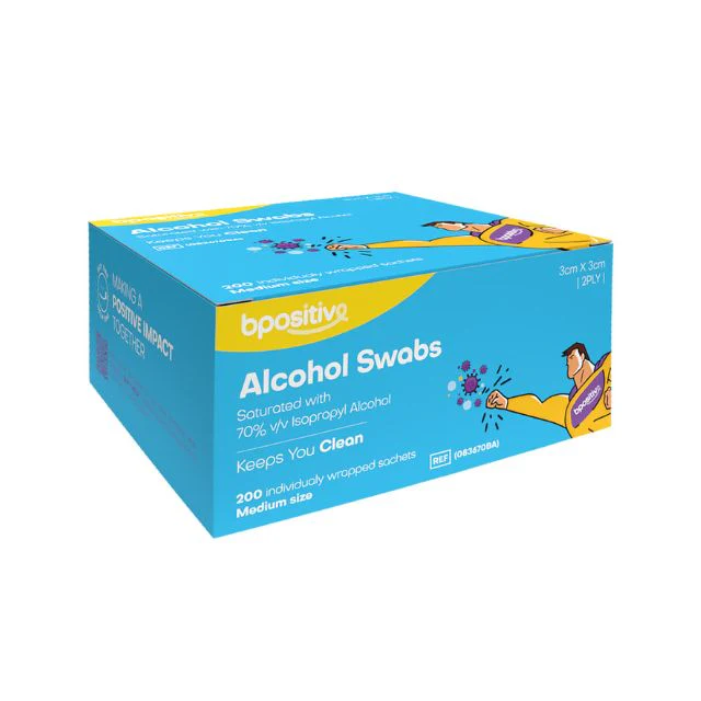 BPOSITIVE STERILE ALCOHOL SWABS 200S