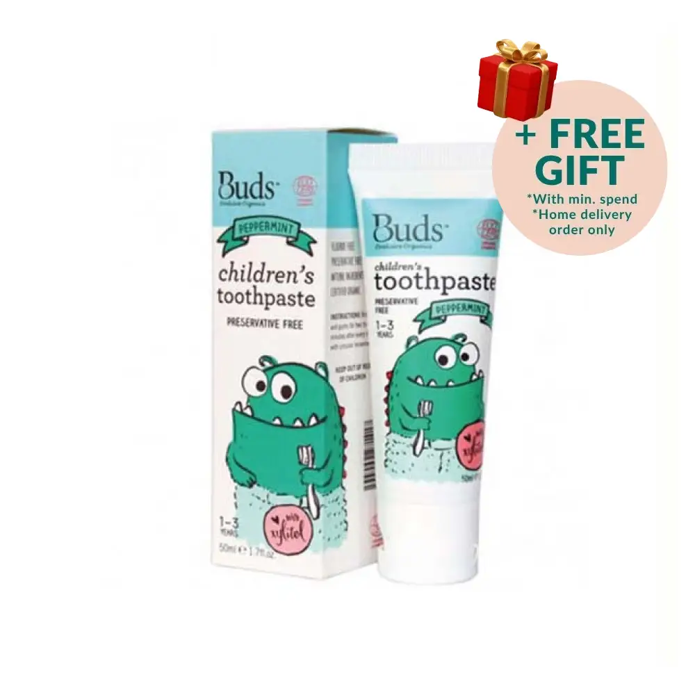 BUDS CHILDREN TOOTHPASTE XYLITOL(1-3YEARS)PEPPERMINT 50ML