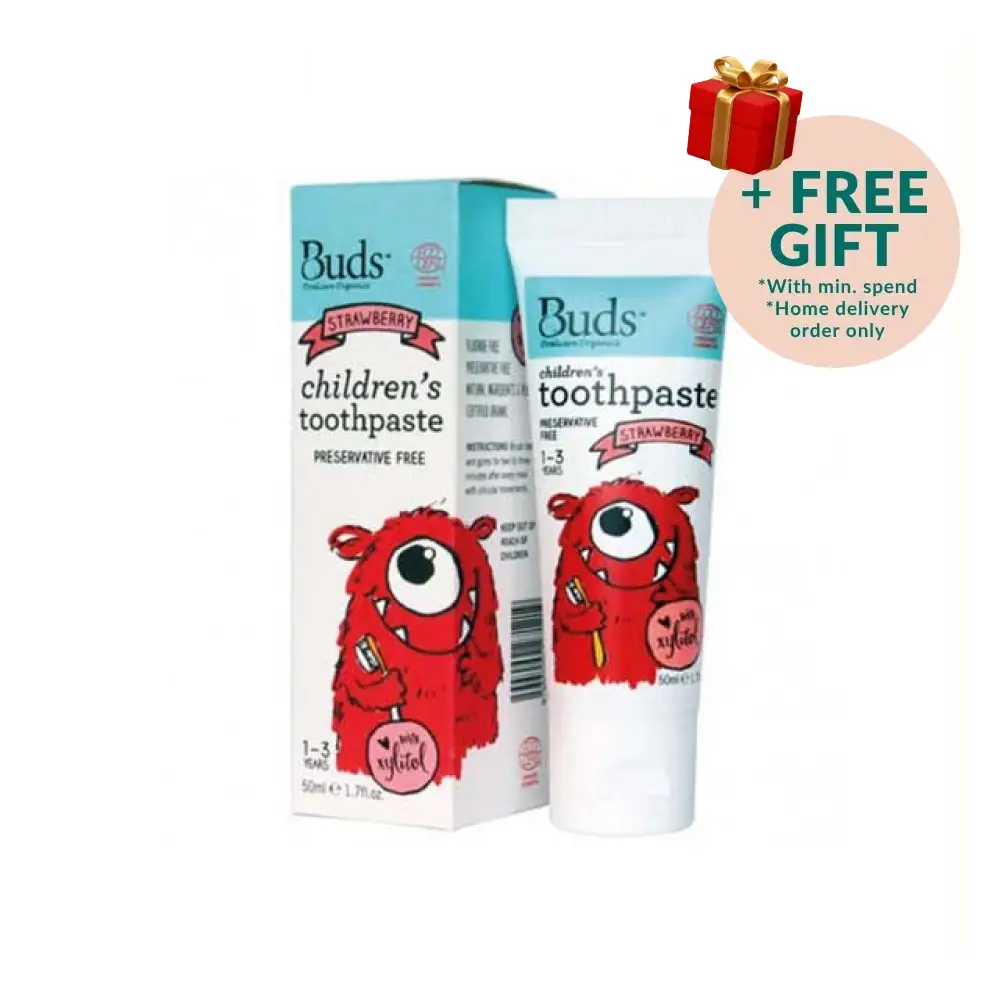 BUDS CHILDREN TOOTHPASTE XYLITOL(1-3YEARS)STRAWBERRY 50ML