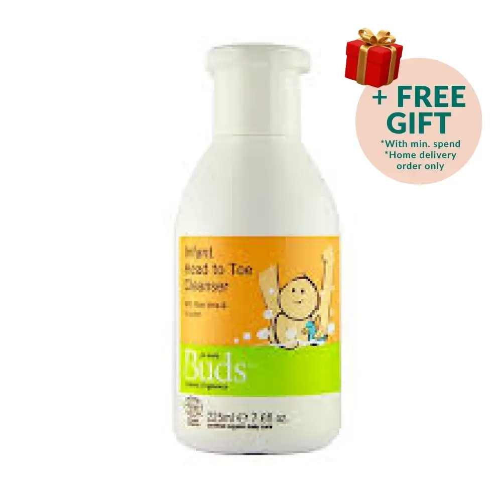 BUDS FOR BABY EVERYDAY ORGANICS INFANT HEAD TO TOE 0-6 MONTH CLEANSER 225ML
