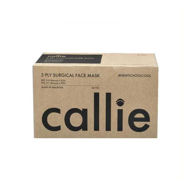 CALLIE AD 3PLY SURGICAL MASK BLACK 50S