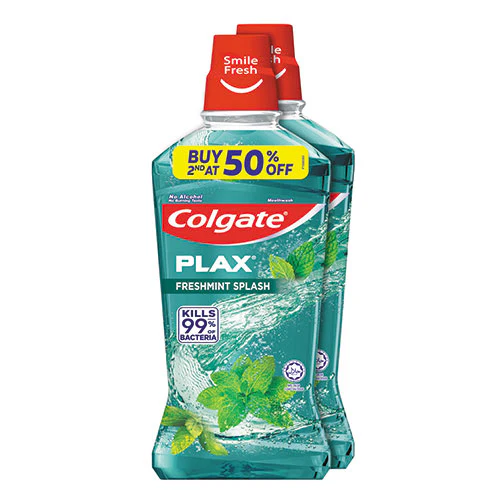 COLGATE PLAX MOUTHWASH FRESH MINT 750ML 2S