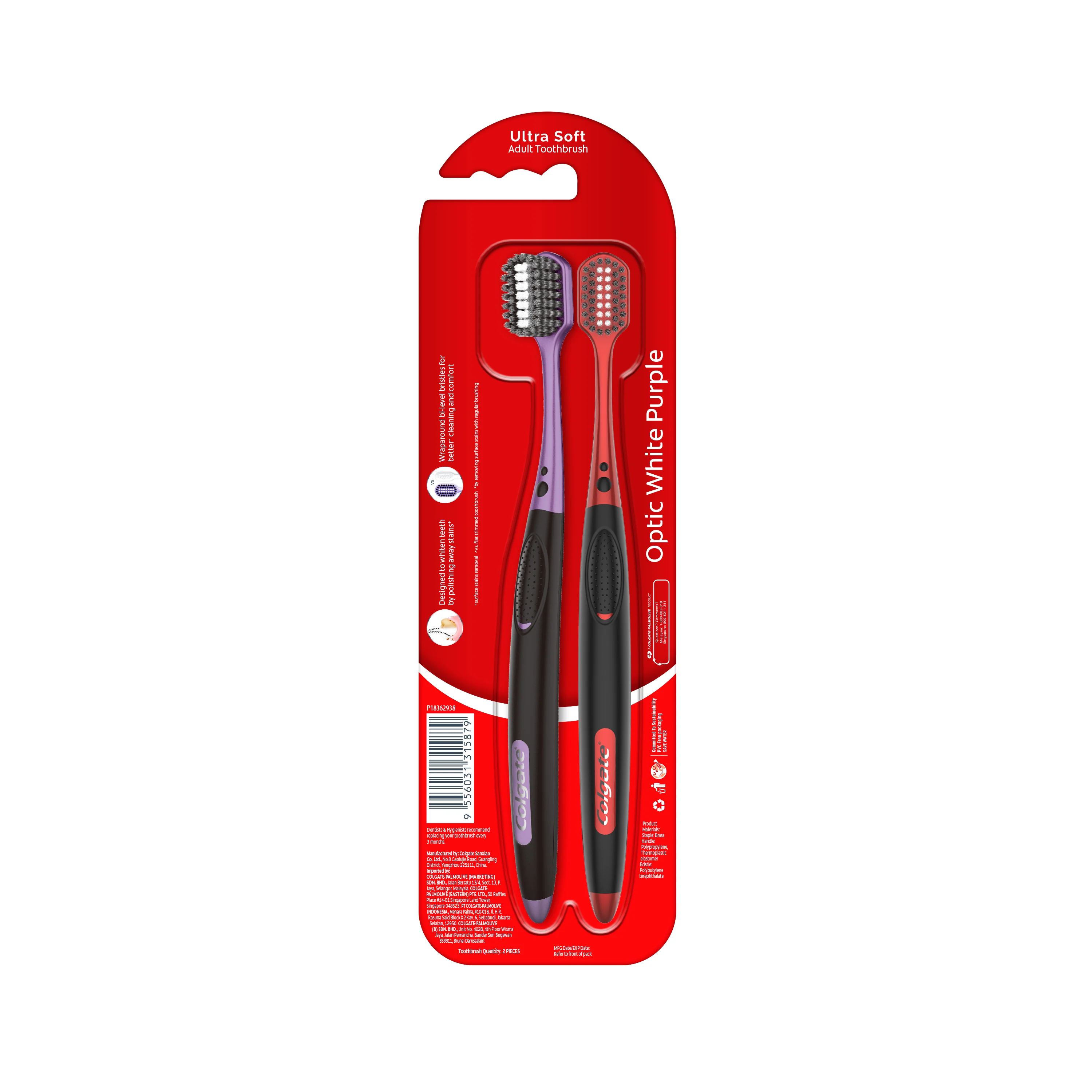 COLGATE TOOTHBRUSH OPTIC WHITE PURPLE 2S - Image 2