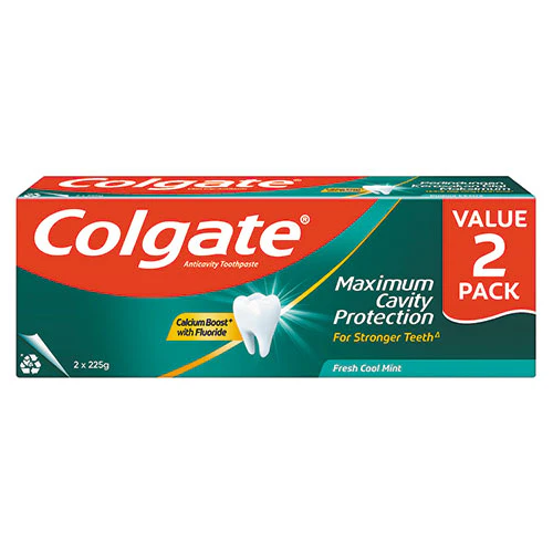 COLGATE TOOTHPASTE MAXIMUM CAVITY PROTECTION 225G 2S