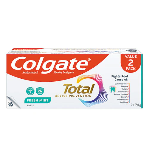 COLGATE TOOTHPASTE TOTAL FRESH MINT 150G 2S