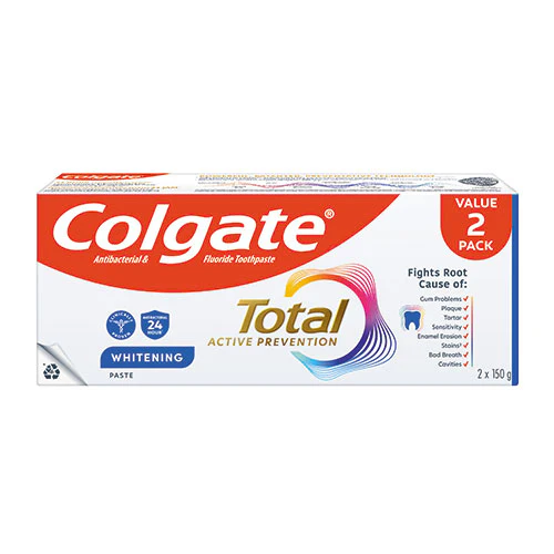 COLGATE TOOTHPASTE TOTAL WHITENING 150 2S