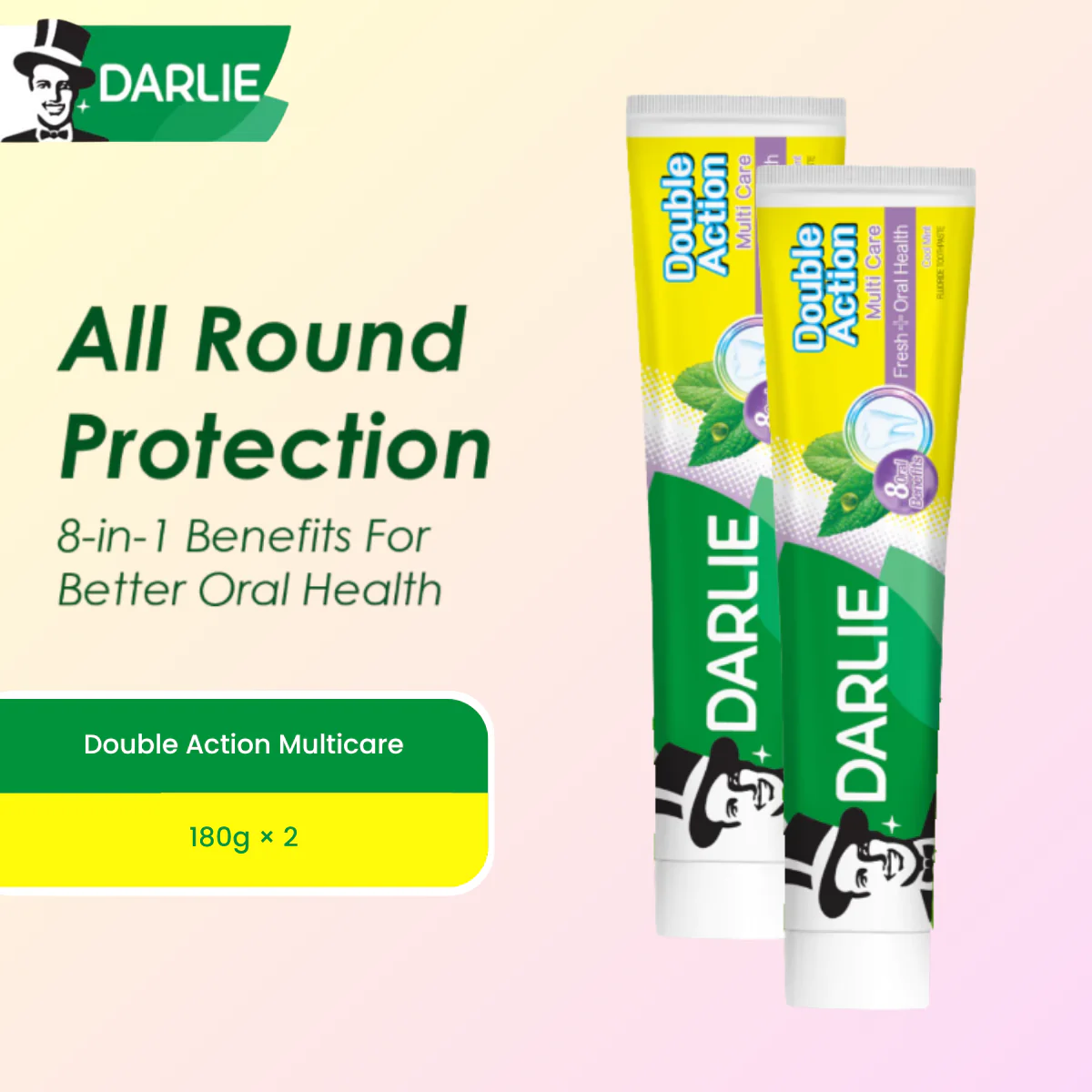 DARLIE TOOTHPASTE DOUBLE ACTION MULTICARE 180G 2S