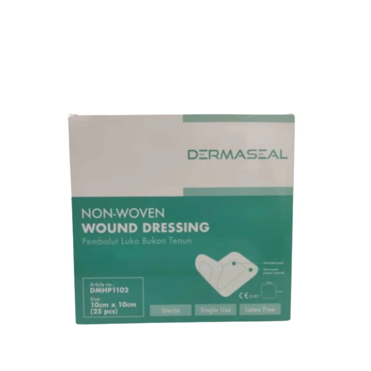 DERMASEAL NON-WOVEN DRESSING 10CMX10CM 25S