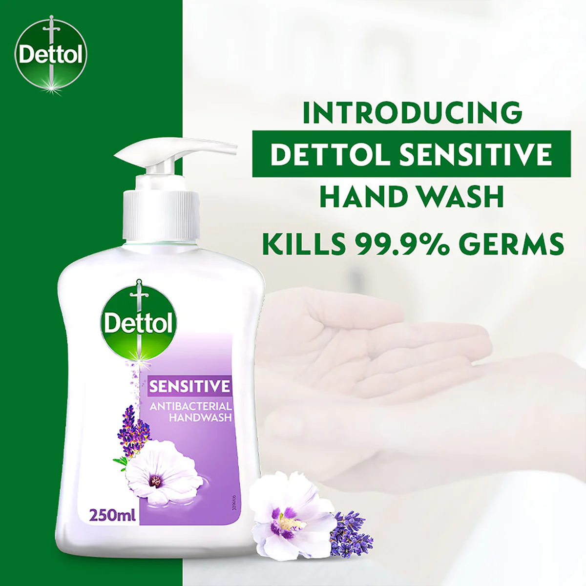 DETTOL ANTIBACTERIAL HAND WASH LIQUID SENSITIVE 250ML 3S - Image 2