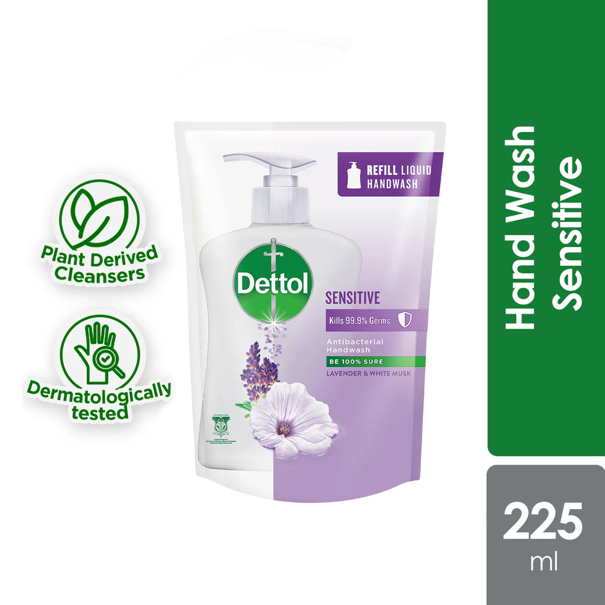 DETTOL ANTIBACTERIAL HAND WASH LIQUID SENSITIVE REFILL 225ML