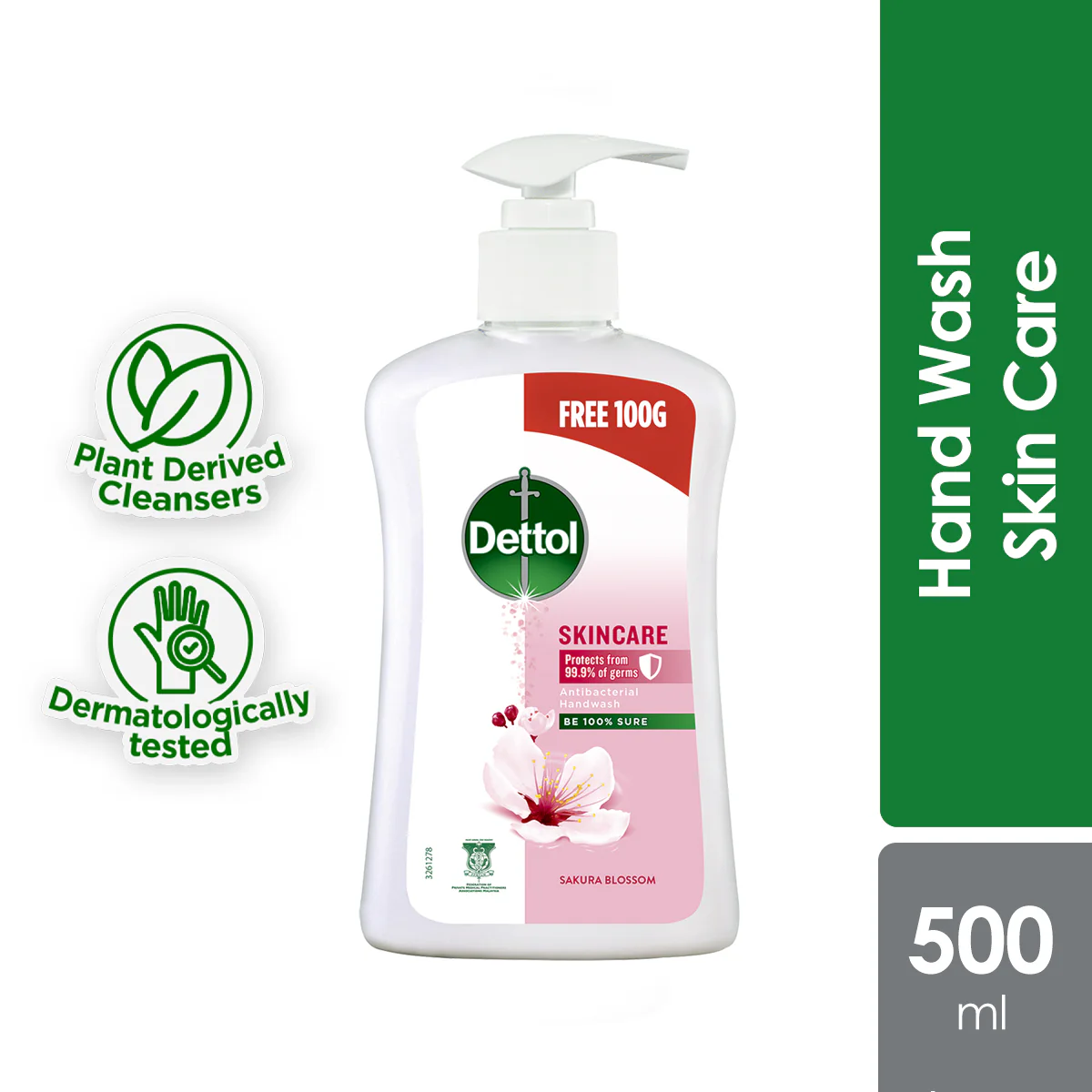 DETTOL ANTIBACTERIAL HAND WASH LIQUID SKINCARE 400G+100G