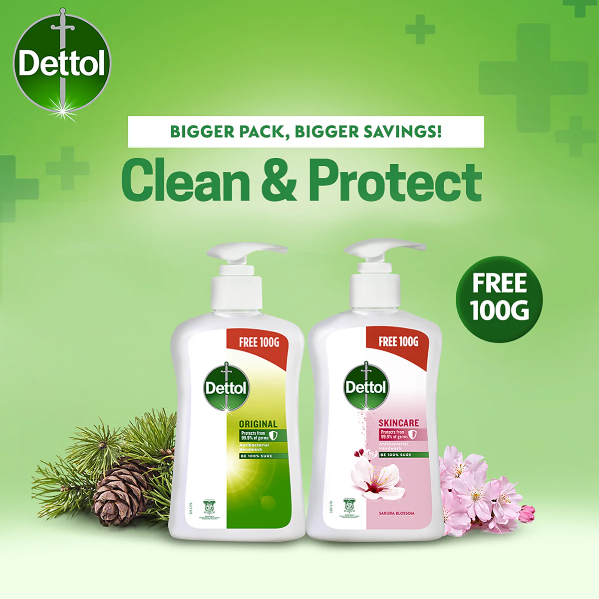 DETTOL ANTIBACTERIAL HAND WASH LIQUID SKINCARE 400G+100G - Image 3
