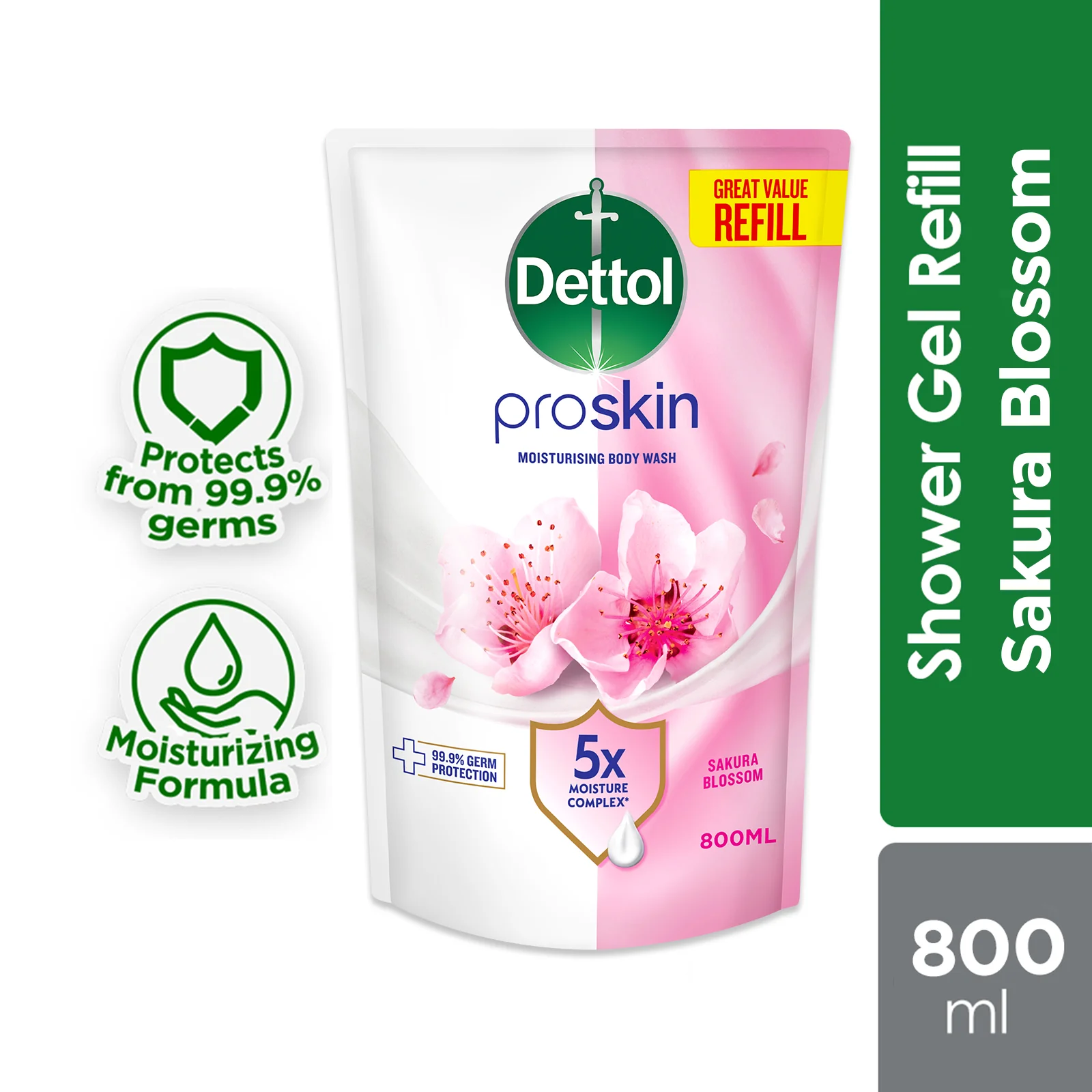 DETTOL PROSKIN BODY WASH SAKURA BLOSSOM REFILL 800G