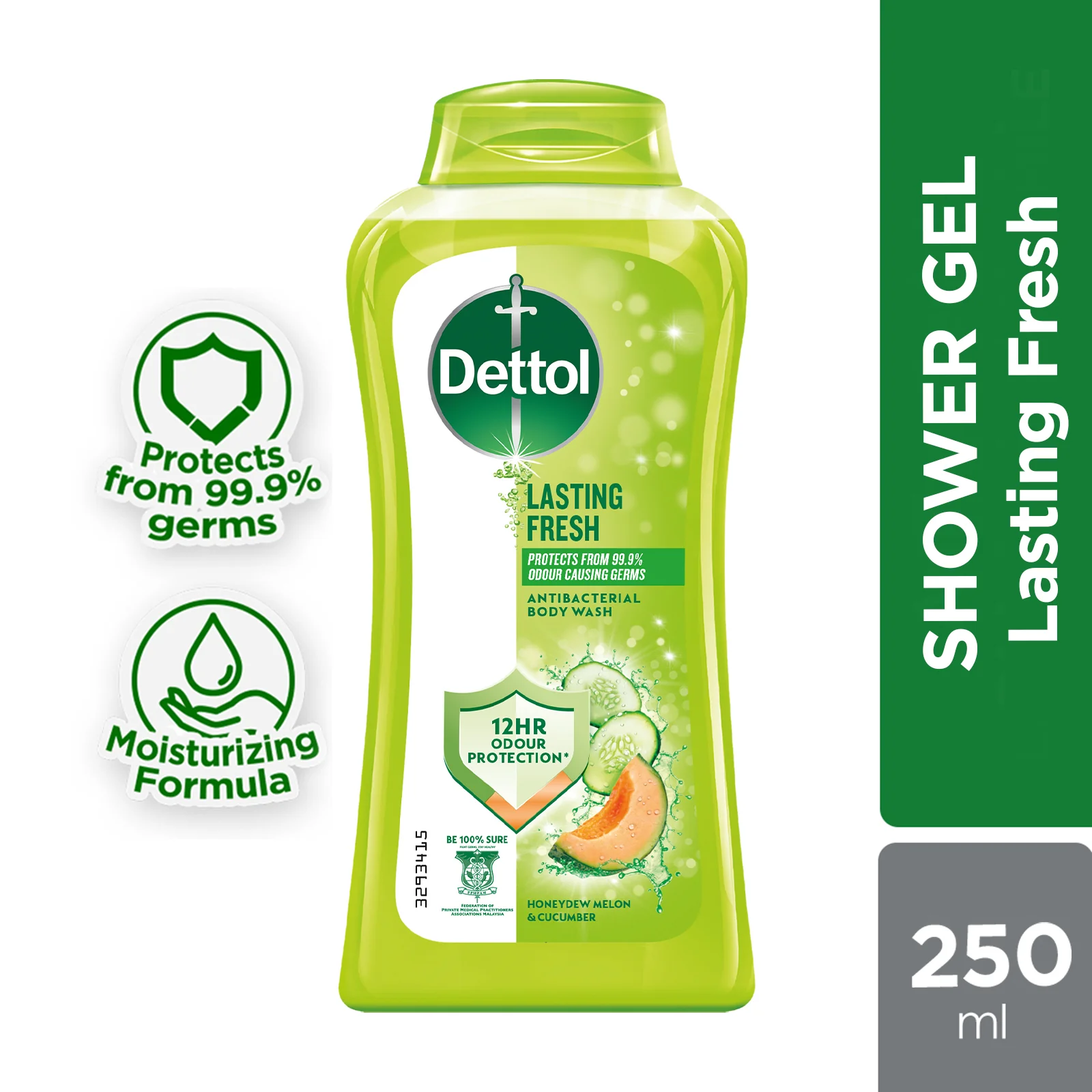 DETTOL SHOWER GEL LASTING FRESH 250ML
