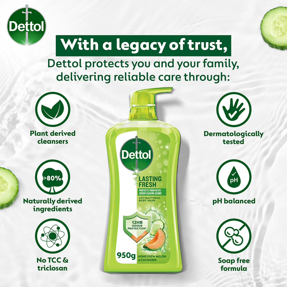 DETTOL SHOWER GEL LASTING FRESH 900G - Image 6