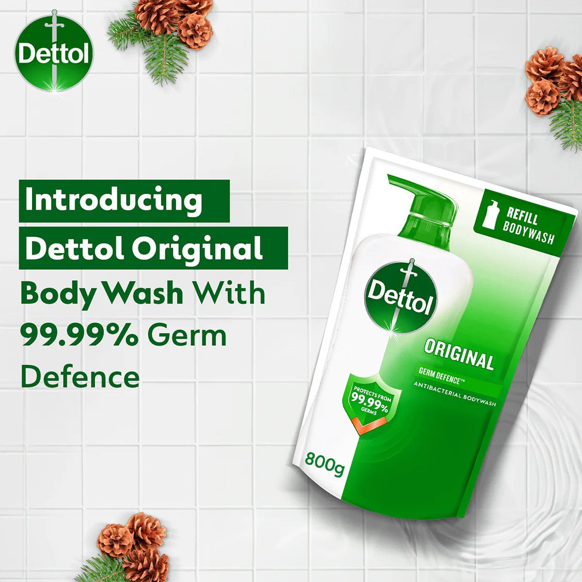 DETTOL SHOWER GEL ORIGINAL (VALUE REFILL) 800G - Image 2