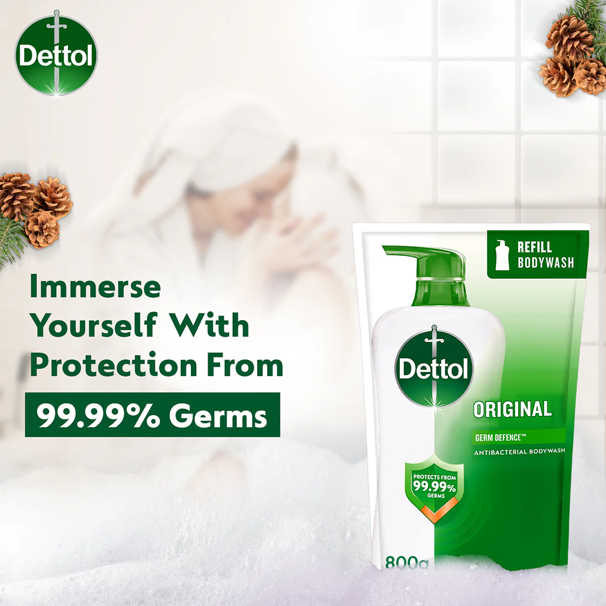 DETTOL SHOWER GEL ORIGINAL (VALUE REFILL) 800G - Image 4