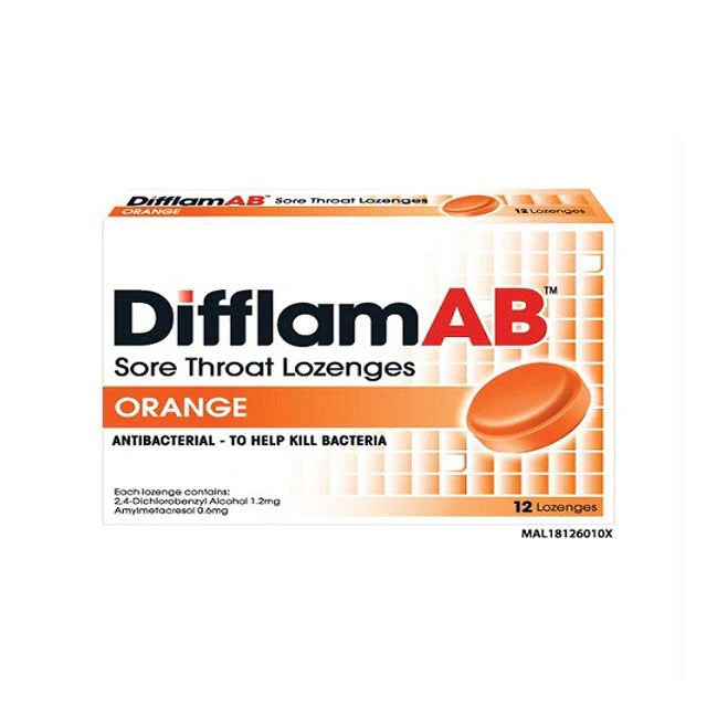 DIFFLAM AB LOZENGES ORANGE 12S