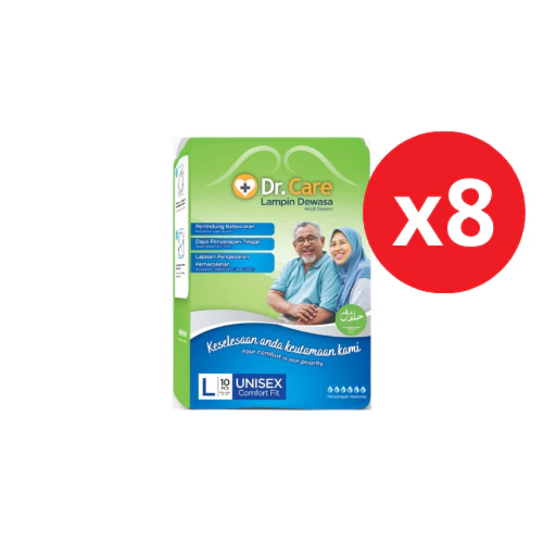 DR CARE DIAPERS L X 8