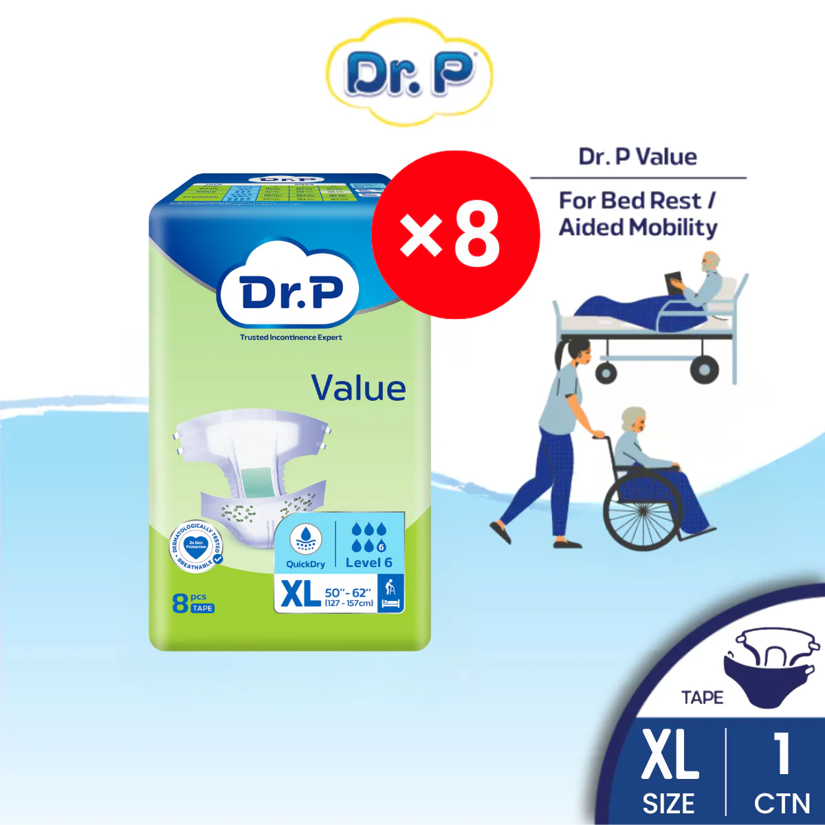 Dr P Value Tape Xl 8S × 8