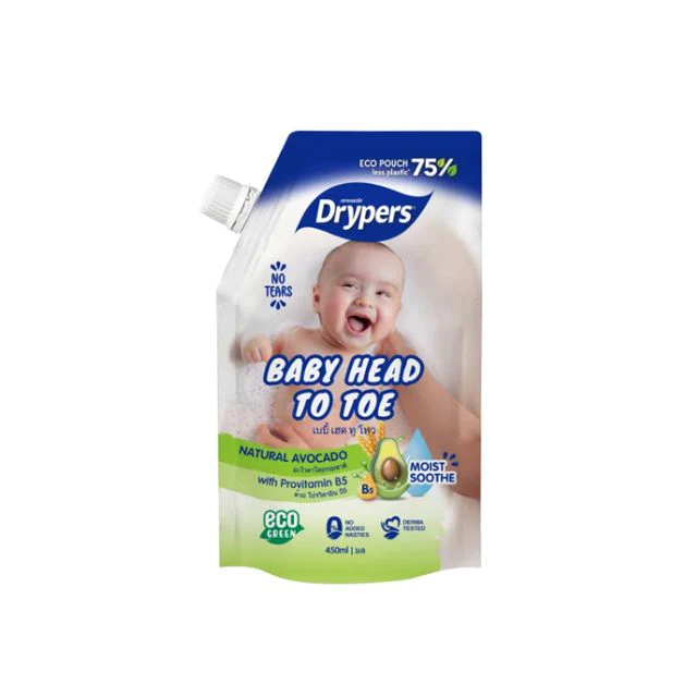 DRYPERS BABY HEAD TO TOE NATURAL AVOCADO 450ML