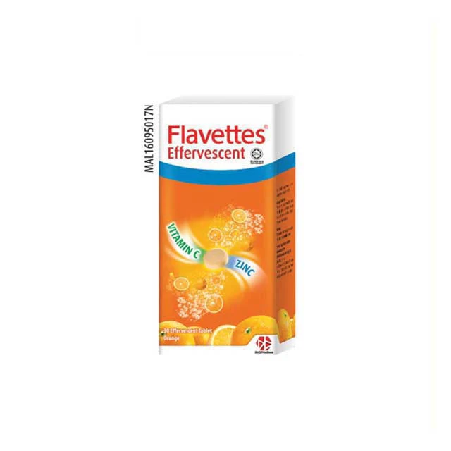 FLAVETTES EFFERVESCENT VIT C + ZINC 30S