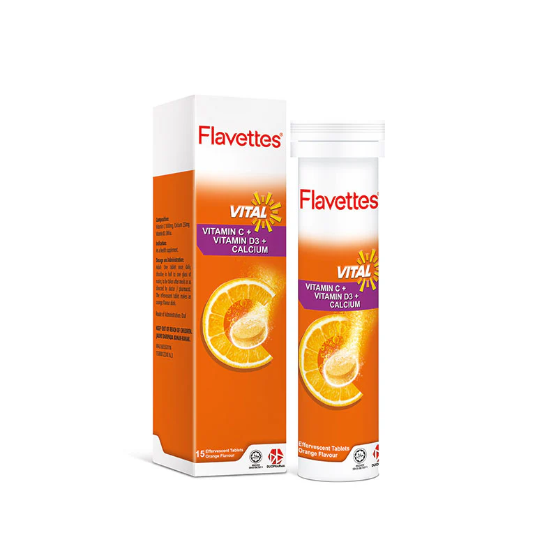 FLAVETTES EFFERVESCENT VITAL ORANGE 15S