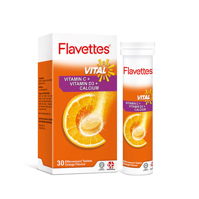 FLAVETTES EFFERVESCENT VITAL ORANGE 30S