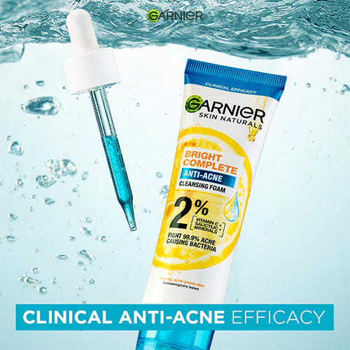 GARNIER BRIGHT COMPLETE ANTI-ACNE 3-IN-1 FOAM 100ML - Image 5