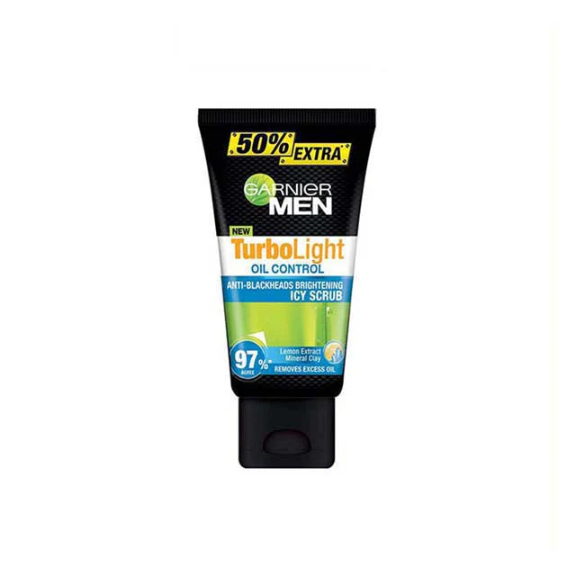 GARNIER MEN TURBO LIGHT OIL CONTROL ICY SCRUB FACIAL WASH VALUE PACK 150ML