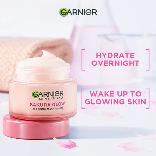 GARNIER SAKURA WHITE PINKISH RADIANCE SLEEPING ESSENCE NIGHT CREAM 50ML - Image 6