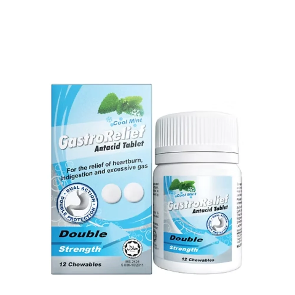 GASTRORELIEF ANTACID DOUBLE STRENGTH CHEW TAB 12S
