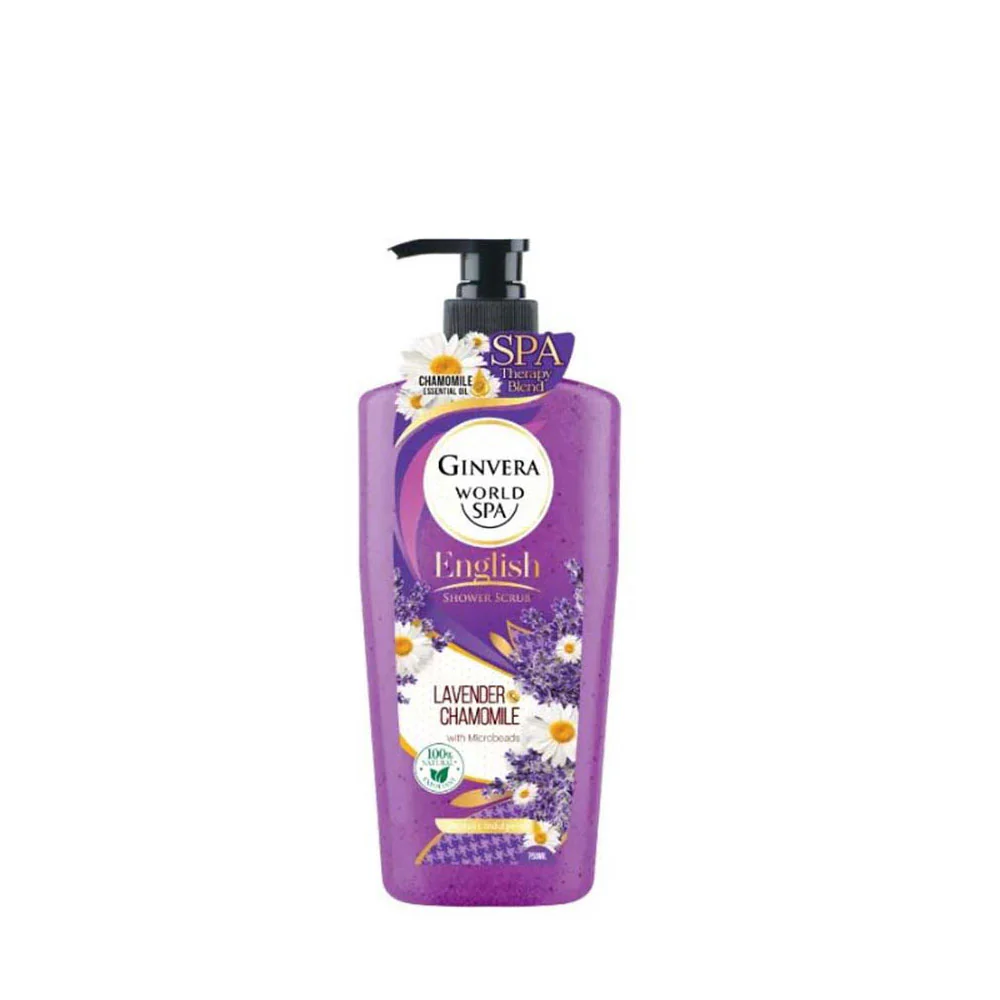 GINVERA WORLD SPA ENGLISH SHOWER SCRUB LAVENDER & CHAMOMILE 750ML