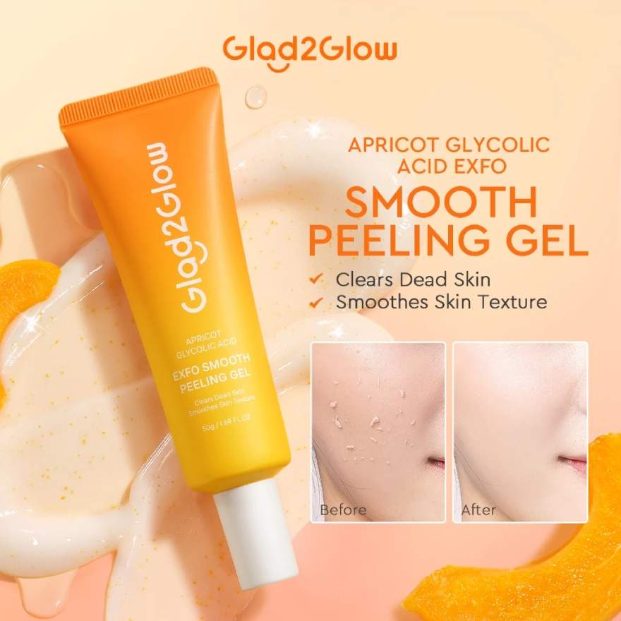 GLAD2GLOW APRICOT GLYCOLIC ACID EXFO SMOOTH PEELING GEL 50G - Image 2