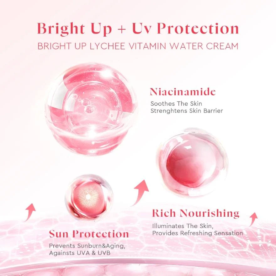 GLAD2GLOW BRIGHT UP LYCHEE VITAMIN WATER CREAM SPF30 PA++ 30G - Image 3