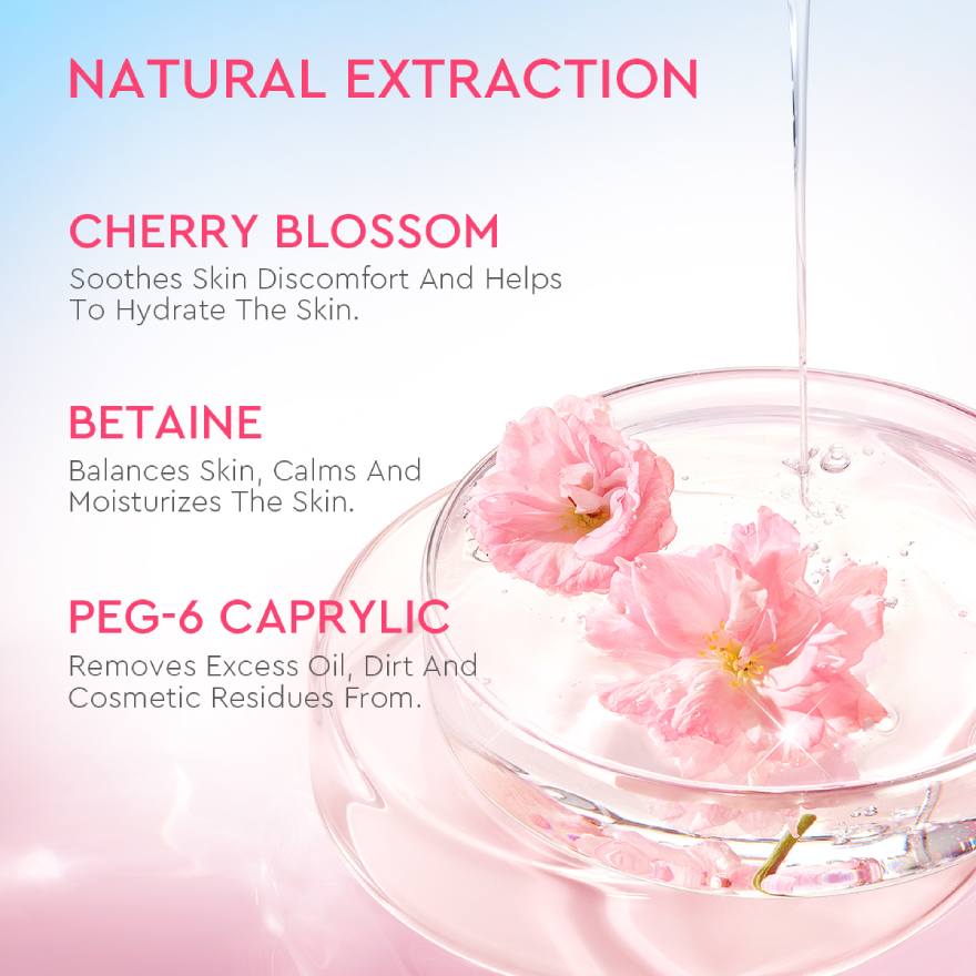 GLAD2GLOW CHERRY BLOSSOM BETAINE MICELLAR WATER 130ML - Image 2