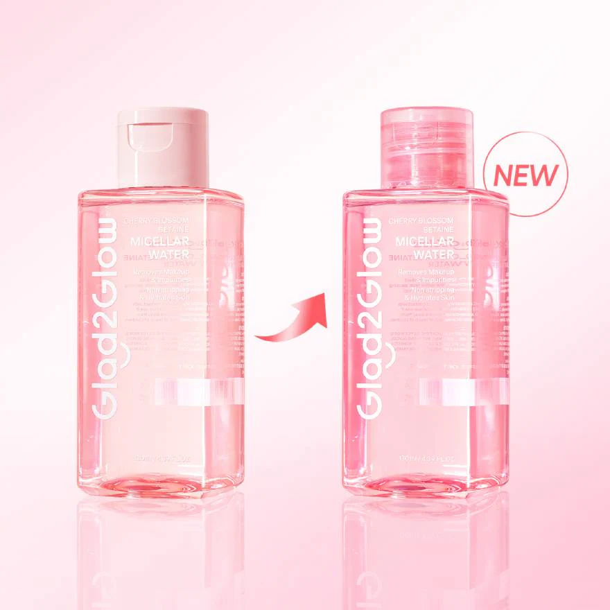 GLAD2GLOW CHERRY BLOSSOM BETAINE MICELLAR WATER 130ML - Image 4