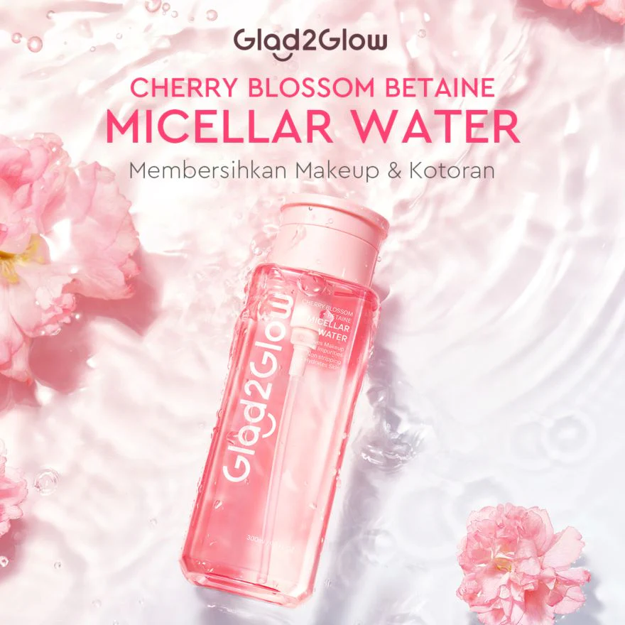 GLAD2GLOW CHERRY BLOSSOM BETAINE MICELLAR WATER 300ML - Image 2