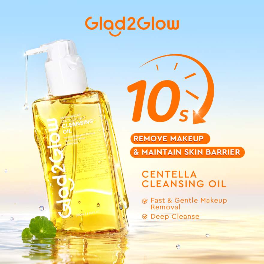 GLAD2GLOW MADAGASCAR CENTELLA LIGHT CLEANSING OIL 200ML - Image 2
