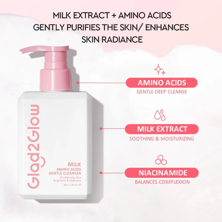 GLAD2GLOW MILK AMINO ACIDS BRIGHTENING CLEANSER 80G - Image 3