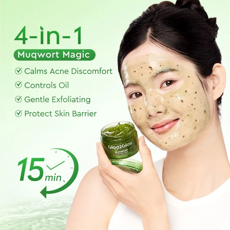 GLAD2GLOW MUGWORT ACNE GEL MASK 50G - Image 3