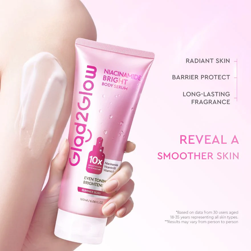 GLAD2GLOW Niacinamide Bright Body Serum 180ml - Image 4