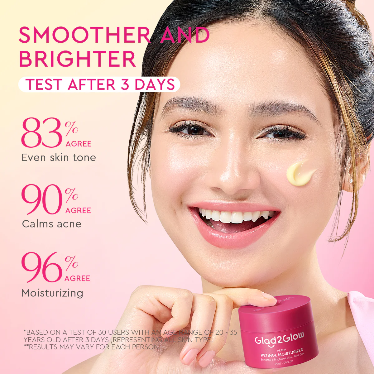 GLAD2GLOW PEACH RETINOL MOISTURIZER 30G - Image 3