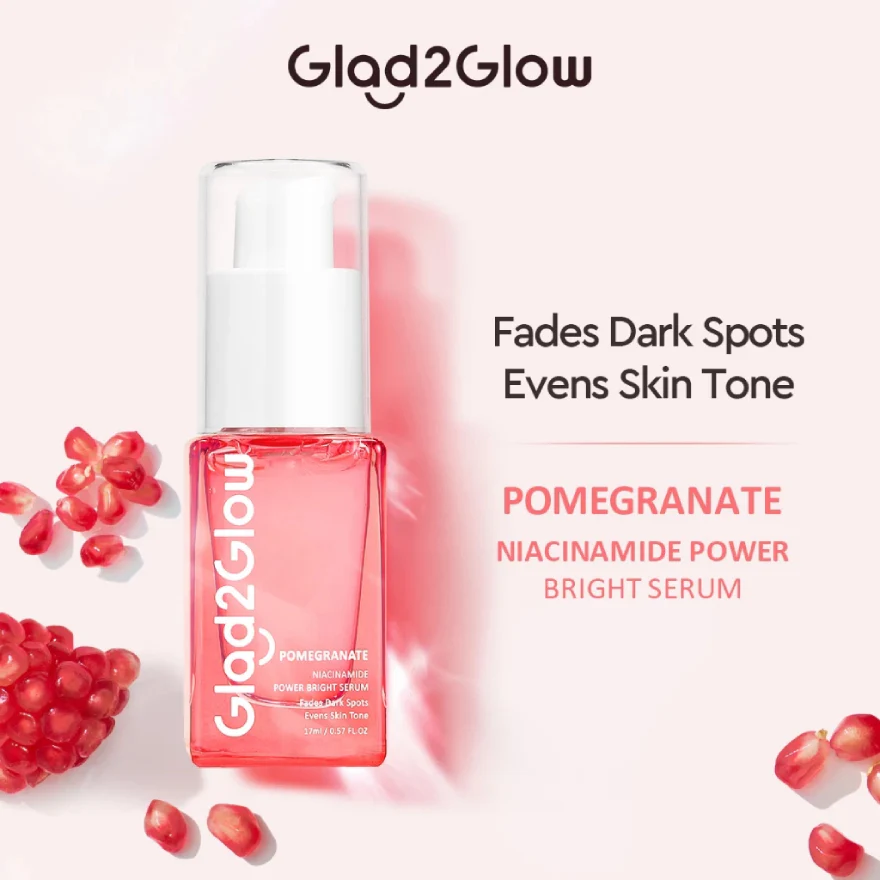 GLAD2GLOW POMEGRANATE 10% NIACINAMIDE POWER BRIGHT SERUM 17ML - Image 2
